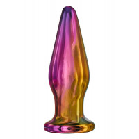 Анальная пробка с вибрацией конусная стеклянная Dream Toys GLAMOUR GLASS