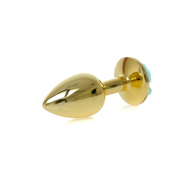 Анальная пробка с голубой розой Plug-Jewellery Gold PLUG ROSE- Light Blue