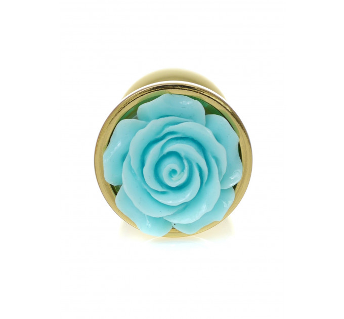 Анальная пробка с голубой розой Plug-Jewellery Gold PLUG ROSE- Light Blue