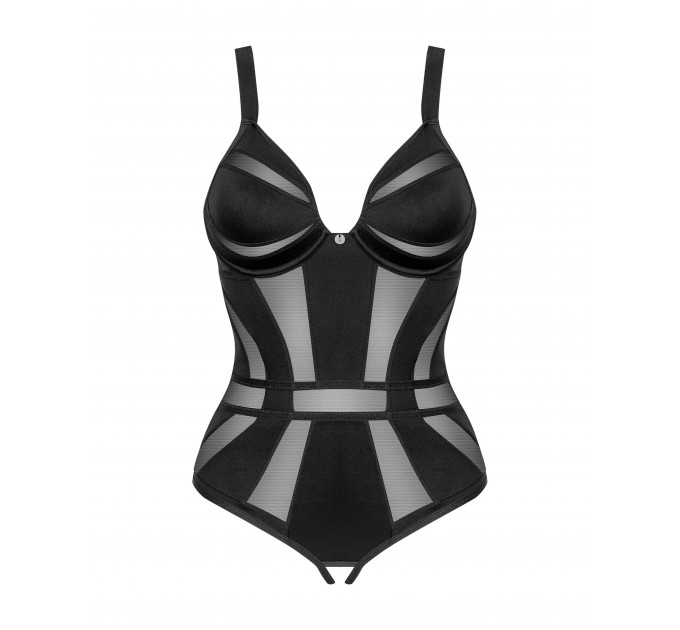 Боди с геометрическим дизайном и открытым доступом Obsessive Chic Amoria черный, XS/S