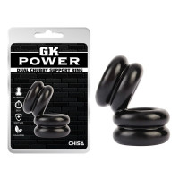 Двойное эрекционное кольцо Chisa GK Power Dual Chubby Support Ring, черный