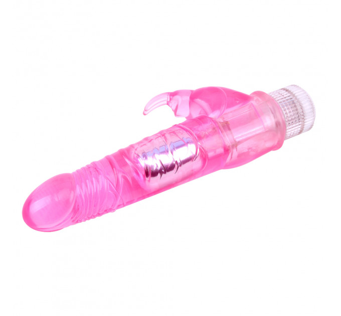 Двойной вибратор на батарейках Chisa Crystal Jelly Glitters Dual Teaser, розовый