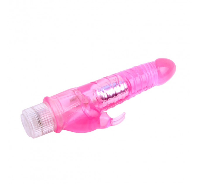 Двойной вибратор на батарейках Chisa Crystal Jelly Glitters Dual Teaser, розовый