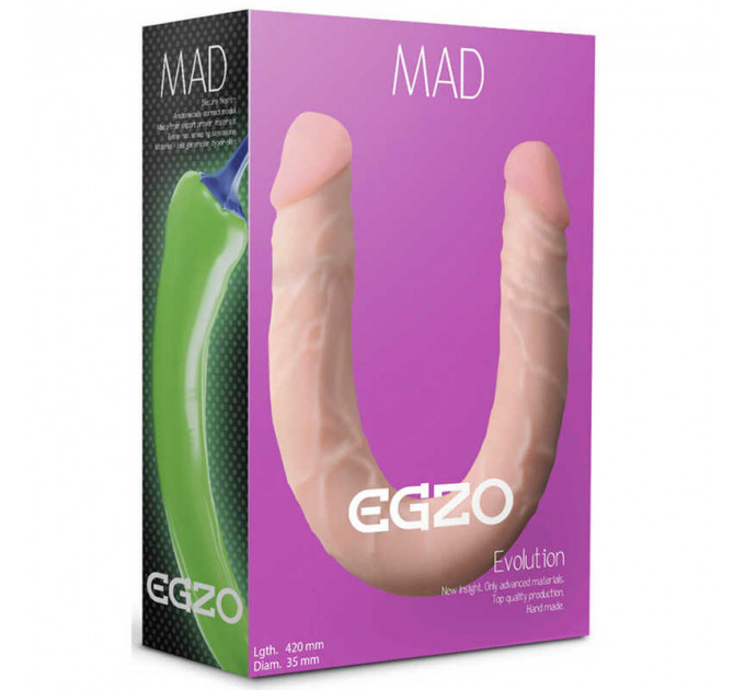 Двухсторониий фаллоимитатор EGZO Ciberskin 42 см*3,5 см