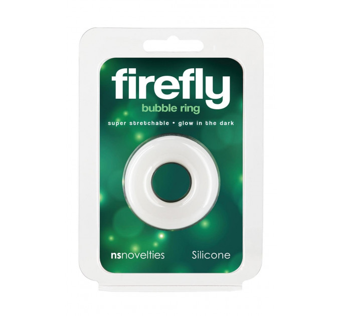 Ерекційне кільце для пеніса NS Novelties Firefly, що світиться в темряві, біле