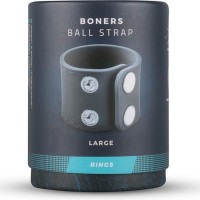 Эрекционное кольцо в форме ремешка Boners Ball Strap синее, L