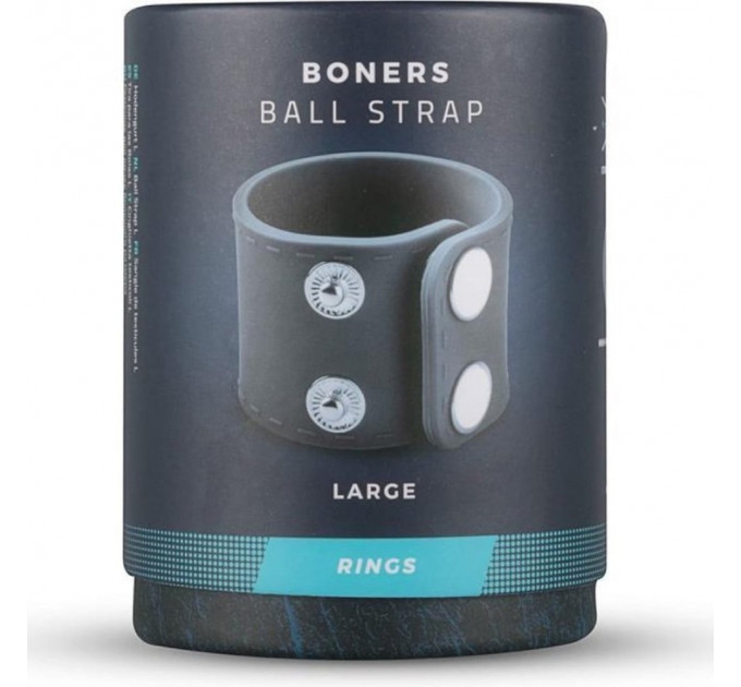 Эрекционное кольцо в форме ремешка Boners Ball Strap синее, L