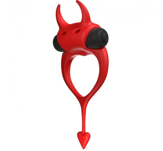 Эрекционное кольцо в виде дьявола Adrien Lastic Devol Cock Ring с вибрацией, красное