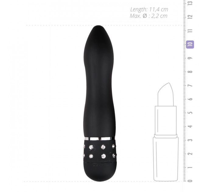 Вибратор Love Diamond Vibrator черный, 11.4 см
