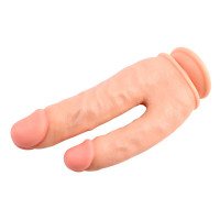 Фалоімітатор подвійний Chisa Ballsy Super Cock Bromeo # 01 на присосці, тілесний