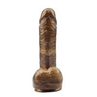 Фаллоимитатор реалистичный Chisa Dark Muscle с яичками на присоске, золотой