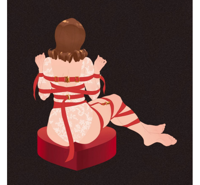 Фіксатор бондаж з бантом для верхньої частини тіла UPKO Bowknot, червоний