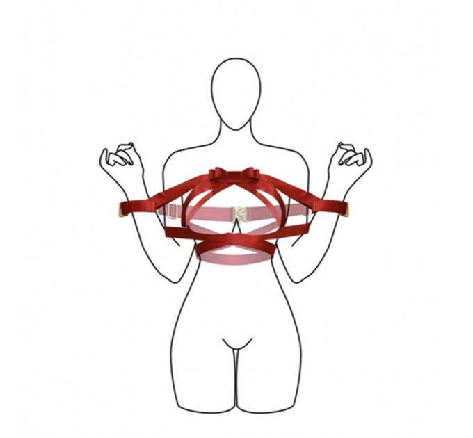 Фіксатор бондаж з бантом для верхньої частини тіла UPKO Bowknot, червоний