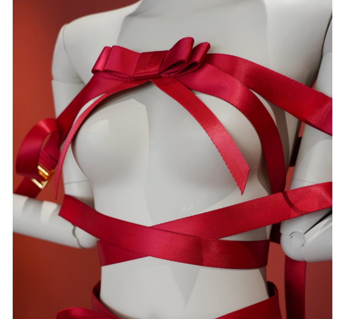 Фіксатор бондаж з бантом для верхньої частини тіла UPKO Bowknot, червоний