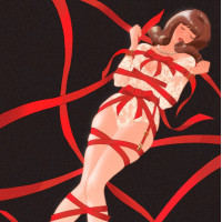 Фиксатор бондаж с бантом для верхней части тела UPKO Bowknot, красный