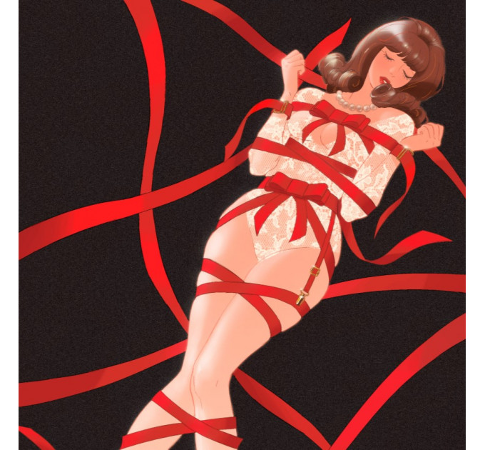 Фіксатор бондаж з бантом для верхньої частини тіла UPKO Bowknot, червоний