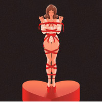 Фиксатор бондаж с бантом для верхней части тела UPKO Bowknot, красный