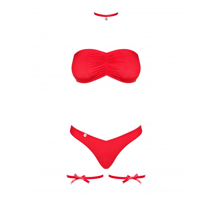Новорічний костюм Obsessive Kissmas set червоний, S/M