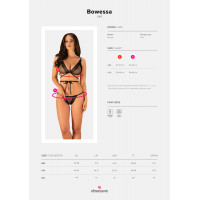 Комплект полупрозрачный Obsessive Bowessa в горошек, черный, L/XL