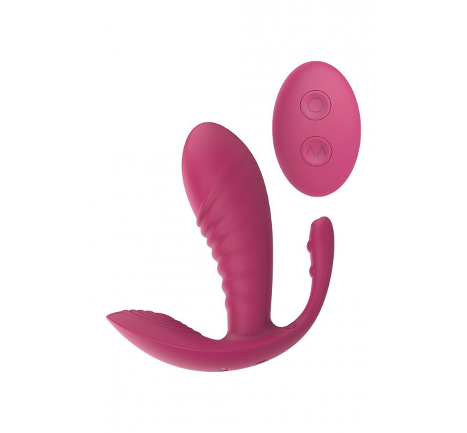 Масажер-вібратор рельєфний Dream Toys Essentials з потрійною стимуляцією, червоний