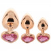 Набір анальних пробок з каменем Rear Assets Trainer Kit Heart Pink