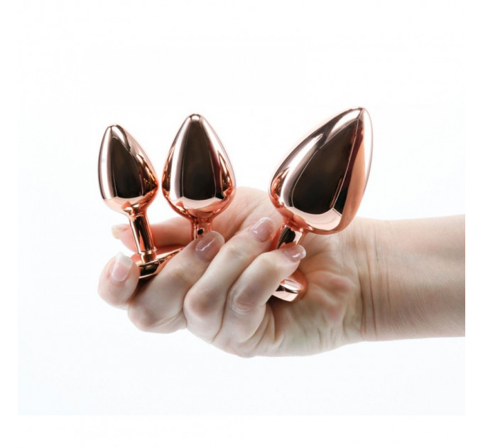 Набір анальних пробок з каменем Rear Assets Trainer Kit Heart Pink