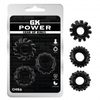 Набор эрекционных колец Chisa GK Power Cock Rings Set, черные, 3 шт. Набор эрекционных колец Chisa GK Power Cock Rings Set, черные, 3 шт.