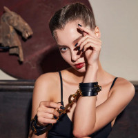 Наручники UPKO Handcuffs італійська шкіра, чорні