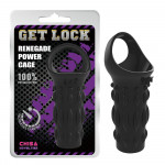 Насадка с кольцом для мошонки Chisa Get Lock Renegade Power Cage, черная