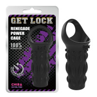 Насадка с кольцом для мошонки Chisa Get Lock Renegade Power Cage, черная