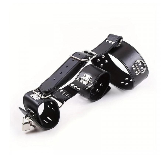 Ошейник с наручниками DS Fetish Collar with handscuff black
