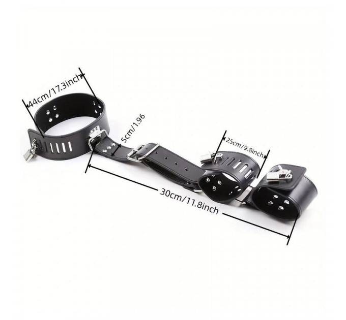 Ошейник с наручниками DS Fetish Collar with handscuff black