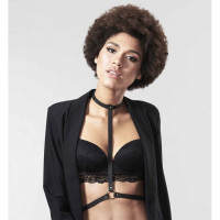 Портупея MAZE Bijoux Indiscrets с ошейником и одним пересечением, черная