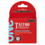 Презервативы с рельефным рисунком ONE Tattoo Touch (цена за упаковку, 3 шт)