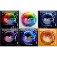 Презервативы Trustex Assorted Colors разных цветов, со смазкой
