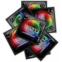 Презервативы Trustex Assorted Colors разных цветов, со смазкой