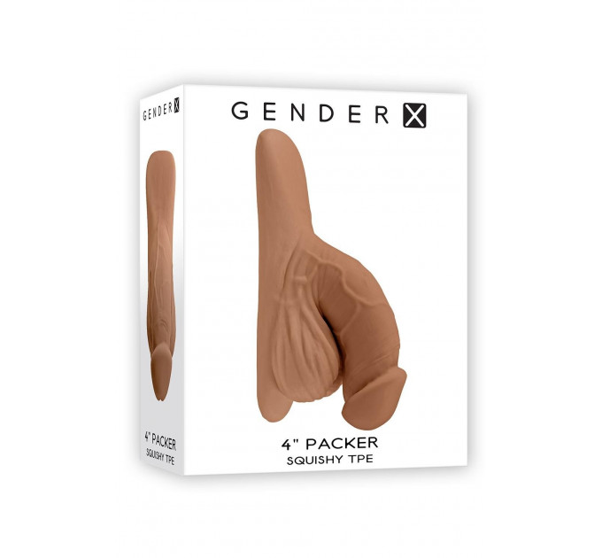 Реалистичный фаллопротез пениса с мошонкой Gender X цвет мулат, Medium