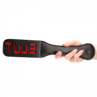 Шлепалка черная квадратная с надписью SLUT PADDLE 31,5 см