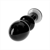 Скляна анальна пробка 4,5" Glass Romance Black