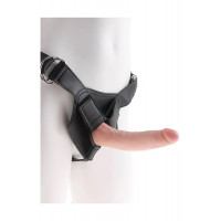 Страпон реалистичный Pipedream King Cock Strap-On с кольцевой крепью, на трусиках, бежевый
