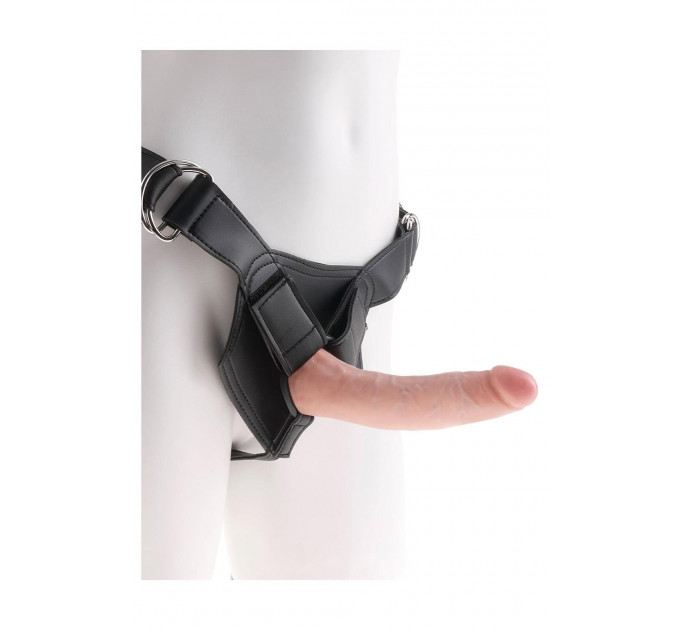 Страпон реалистичный Pipedream King Cock Strap-On с кольцевой крепью, на трусиках, бежевый
