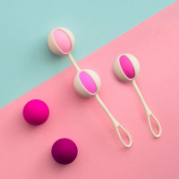 Набор вагинальных шариков Gvibe Geisha Balls 3, силиконовые, розовый, 5 штук