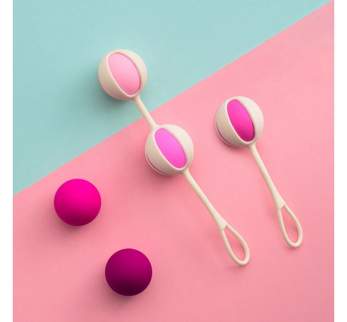 Набор вагинальных шариков Gvibe Geisha Balls 3, силиконовые, розовый, 5 штук