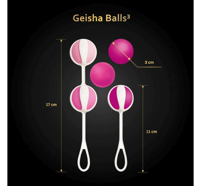 Набор вагинальных шариков Gvibe Geisha Balls 3, силиконовые, розовый, 5 штук