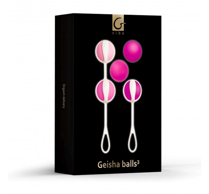 Набор вагинальных шариков Gvibe Geisha Balls 3, силиконовые, розовый, 5 штук