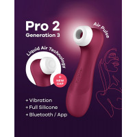 Вакуумный смарт стимулятор Satisfyer Pro 2 Generation 3 Liquid Air Technology, бордовый