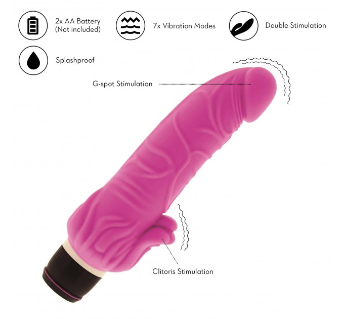 Вибромассажер PURRFECT SILICONE CLASSIC 7INCH, PINK