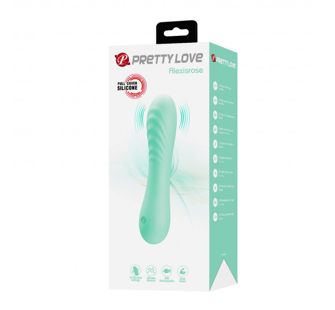 Вібратор PRETTY LOVE Alexisrose, зелений, 15 х 3.1 см