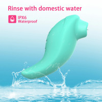 Вибратор с клиторальным стимулятором с язычком Every Night Toys Jen, зелёный, 10 режимов вибрации