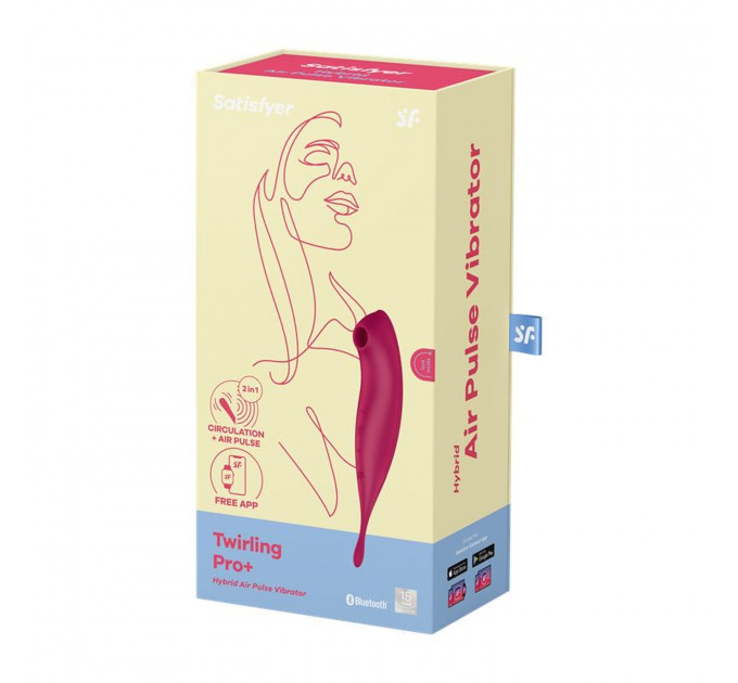 Вибратор с волновой стимуляцией Satisfyer Twirling Pro+ с приложением, красный